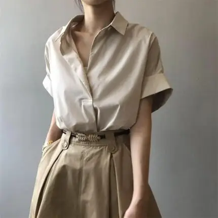شومیز لینن کرم
