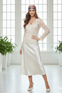 شومیز گیپور مجلسی یقه پاپیونی