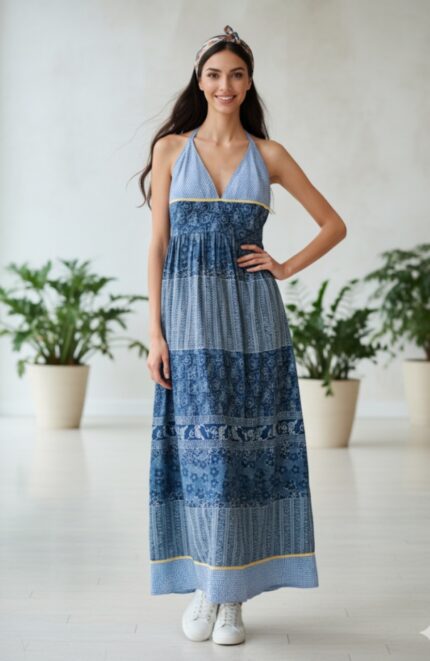 پیراهن نخی بلند