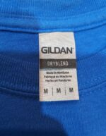 شناسنامه پشت تیشرت مردانه آبی چاپ زرد