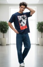 تیشرت سرمه ای چاپ کره ای