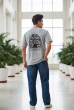 پشت تیشرت طوسی مردانه 2