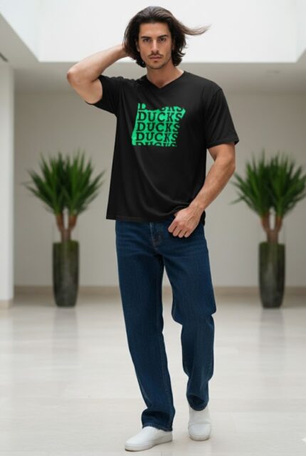 تیشرت مشکی چاپ سبز