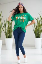 تیشرت سبز زنانه