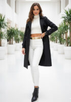 بارانی سرمه ای براق