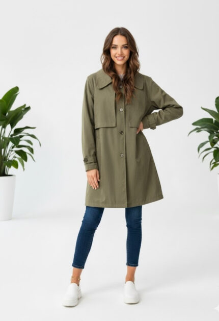 بارانی جلو بسته یشمی