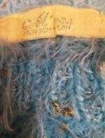 بافت موهر یقه گرد آبی طلائی - تصویر 2