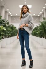 بافت فانتزی یقه اسکی لانگ