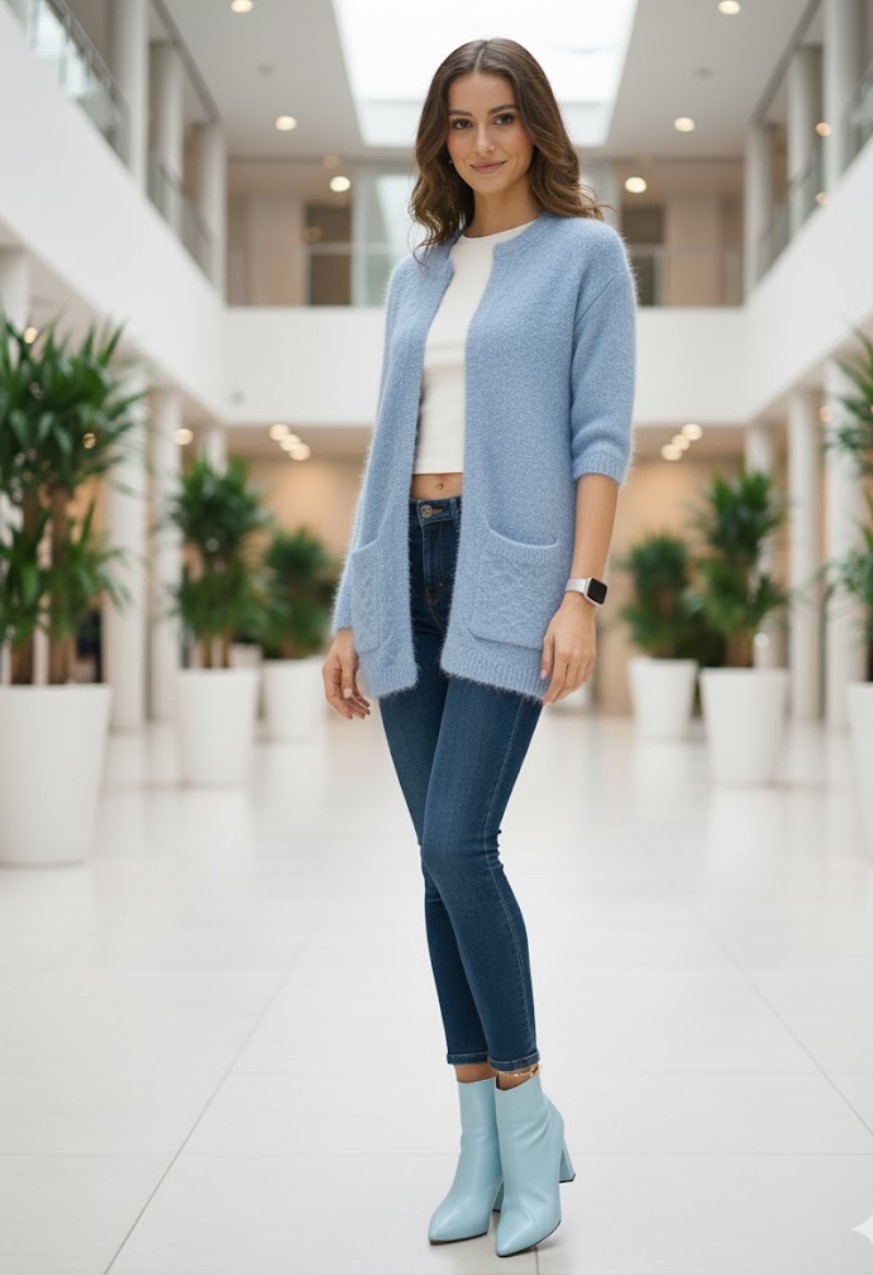 بافت جلو باز آبی آسمانی بافت جلو باز آبی آسمانی