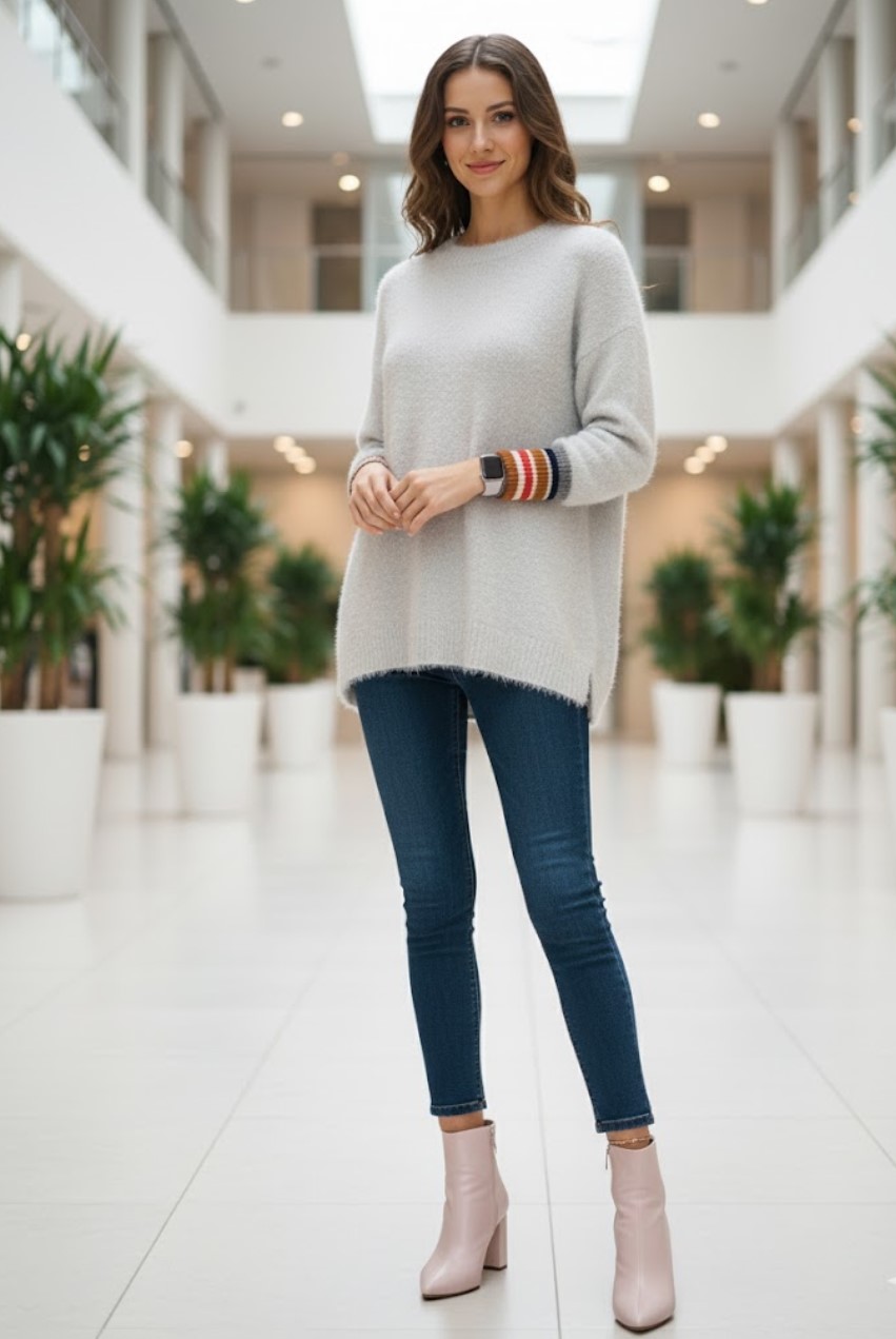 بافت موهر فانتزی آستین رنگین کمانی بافت موهر فانتزی آستین رنگین کمانی