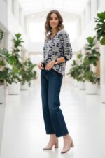 بافت موهر فانتزی سرمه ای طرحدار