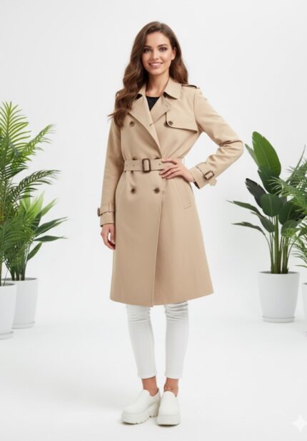 بارانی کمربنددار تک باله کرم