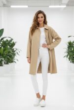 بارونی ظریف دکمه قابلمه ای دوبل کرم