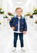 کاپشن یقه کش بافت بچه گانه