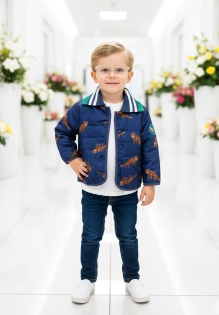 کاپشن یقه کش بافت بچه گانه