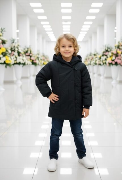 کاپشن بچه گانه دکمه فانتزی