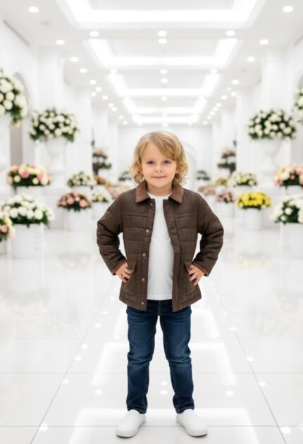 کاپشن بچه گانه جلو زیپ و دکمه