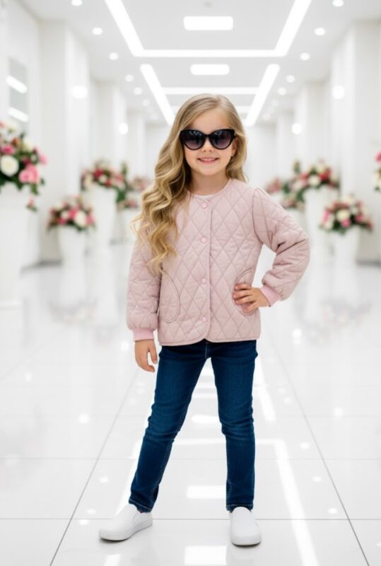 کاپشن بچه گانه فانتزی صورتی